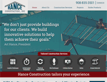 Tablet Screenshot of hanceconstruction.com